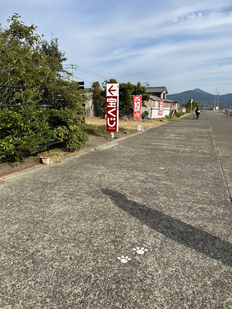 宝当神社の猫の足跡