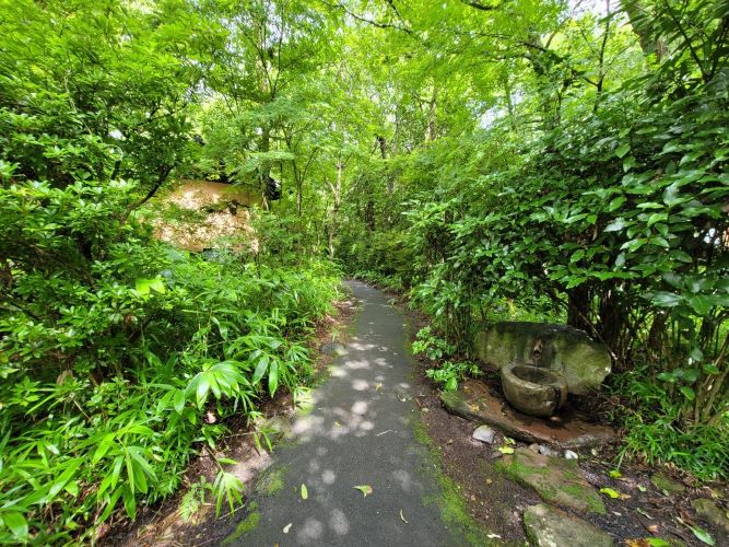 古民家風の旧館へ続く道